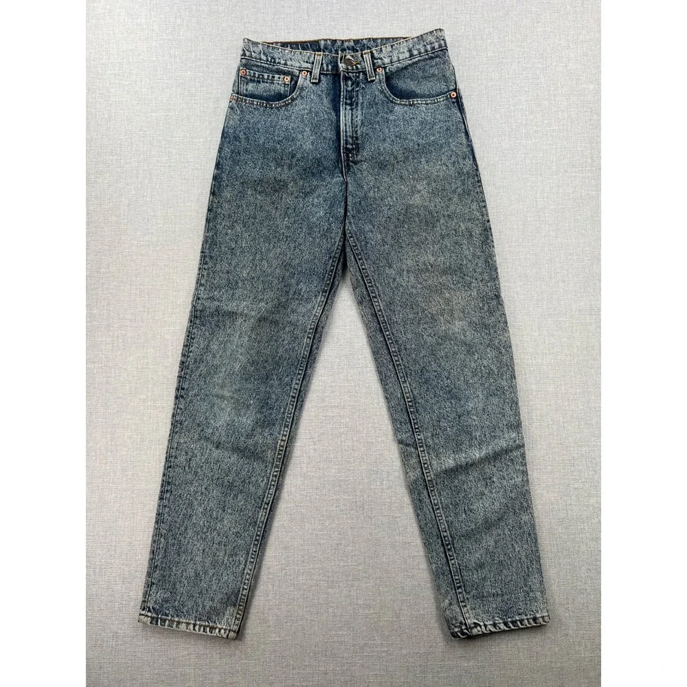 VTG 80s Levis 550 Acid Wash Relaxed Jeans Men 31x32 Blue Tapered Leg Made in USA